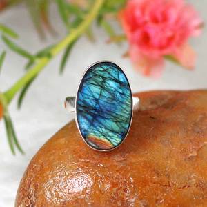Bague de mariage en pierre naturelle classique pierre de lune Labradorite Druzy Quartz tranché Druzy Agate bijoux en pierres précieuses avec boutons pour les fêtes - Product Image 2