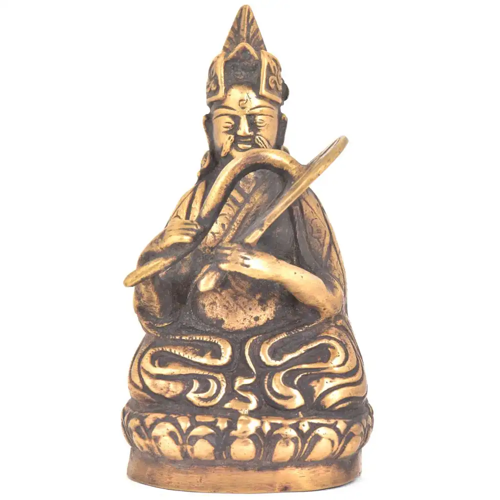 Handgemaakte Gouden Messing Nepalese Muzikant Zitten Met Cimbaal Sculpturen Beeldje Standbeeld Verklaring Stukken Decor Gift Items