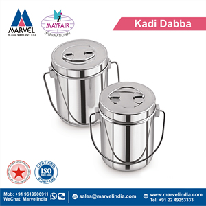 เครื่องครัวที่ใช้ในครัวเรือนอาหารเกรดสแตนเลสเก็บอาหารสุญญากาศ Kadi Dabba พร้อมฝาปิด - Product Image 2