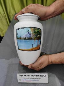 En aluminium arc-en-couleur peint à la main pet crémation urne fournitures funéraires Brassworld Inde - Product Image 4