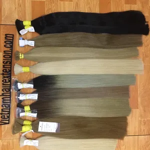 Magnifiques extensions de cheveux humains vierges Remy - Ondulation lisse et soyeuse de luxe en vrac 100g - Product Image 1