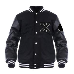 Vestes universitaires en laine personnalisées pour hommes avec manches en cuir, patchs en chenille, col montant, logo frontal, écologiques et respirantes - Product Image 5