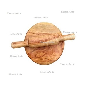 Advantageous Design <b>Rolling</b> <b>Pin</b> And Board Handmade Wooden Round Shape Chakla Belan Set For Kitchen Usage - Product Image 1