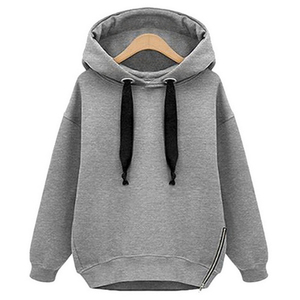 Sweat-shirt à capuche OEM pour femme, style décontracté, patchwork, coupe ajustée, chaud, long, pour l'hiver et le printemps - Product Image 5