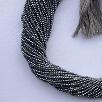 Perles de pierre d'hématite naturelle micro-grise et noire facettées de 2 mm, 3 mm, 4 mm, qualité AAA, certifiées IGI, pour la création de bijoux