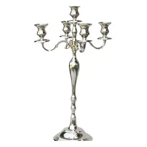 Ensemble de bougeoirs en métal argenté antique tendance pour dîner aux chandelles, vente chaude - Product Image 1