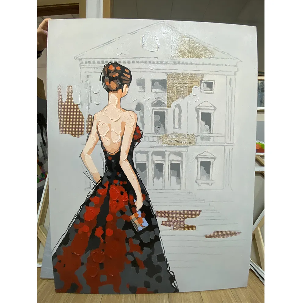 Pintura en 3D para mujer, pintura Sexy de mujer desnuda en la espalda, pintura al óleo sobre lienzo