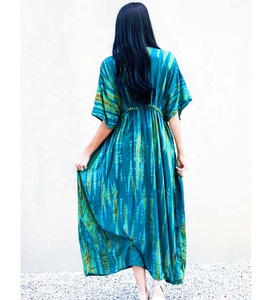 Vêtements pour femmes de haute qualité, teinture à cravate, Kaftan, rayonne, styliste, Cover-Up, nouvelle collection - Product Image 3