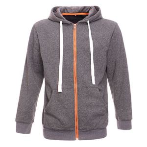 เสื้อฮู้ดแขนยาวผ้าฟลีซสำหรับผู้ชายทรงสลิมฟิตมีซิปสีเทาไม่ซ้ำใครสำหรับผู้ชาย - Product Image 1