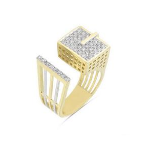 Bague en diamant rond véritable 0,80 TCW pour femmes |   Bague de luxe en or jaune 14 carats, création de designer |   Cadeau pour la Saint-Valentin et les Anniversaires |   Bijoux fins - Product Image 1