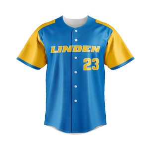 เสื้อเบสบอลพิมพ์ลายดิจิทัลเต็มตัว กระดุมหน้า แขนสั้น ระบายอากาศ แห้งเร็ว รับสกรีนโลโก้ ชุดกีฬาสำหรับผู้ใหญ่ - Product Image 6