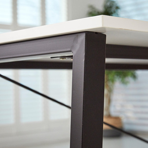 Muebles de oficina sencillos de diseño moderno para 6 personas, mesa de sala de conferencias, mesa de reuniones, muebles comerciales, hierro metálico - Product Image 5