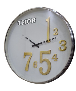 Horloge murale à Quartz silencieuse ronde plage horloge décorative pour la maison cuisine salon luxe Chrome Design chambre ferme décor - Product Image 6