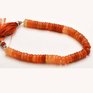 Cuentas facetadas de piedra lunar de melocotón natural, tipo rondelle y heishi, certificadas por terceros, Coszcalt Exports - Product Image 3