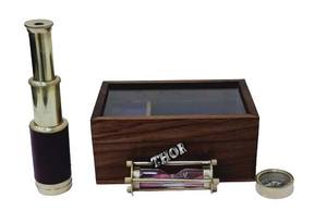 Best Item Nautical Telescope Full Brass Telescope Spyglass Compass <b>Sand</b> Timer Handcrafted Wooden Box High Quality Binoculars - Product Image 3
