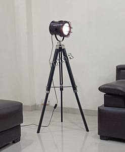 Projecteur nautique Antique à led, lampe sur pied noire à collectionner, trépied, hauteur réglable, pour chambres à coucher - Product Image 5