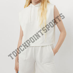 Croptop Hoodies Custom <b>100</b>% Cotton Hoodie Ladies Fitness Gym Sweatshirts High Quality Crop - Product Image 2