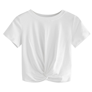 2025 Nueva camiseta elegante de manga corta de alta calidad de tamaño personalizado 100% de algodón para mujer. - Product Image 3