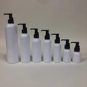 Witte Ronde Shampoo Plastic Lotion Pomp Fles