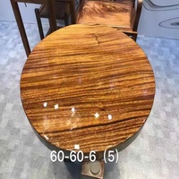 Tablero de Mesa de Comedor de Madera de Nogal de Ecuador, Tamaño = 24 pulgadas * 24 pulgadas, Acabado Brillante para Uso en Restaurantes, Tablero de Mesa de Comedor Redondo