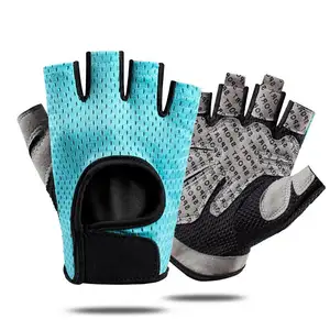 Nieuwste Bereik Lederen Silicon Palm Bescherming Oefening Gewichtheffen Training Gym Handschoenen Voor Mannen