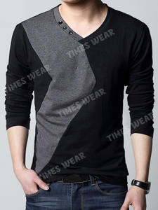 Jersey con cuello en V para hombre, camiseta de alta calidad con cuello en V - Product Image 2