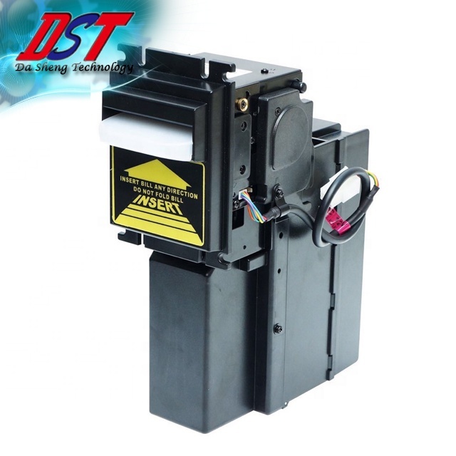 TOP TP70P5 Bill Validator Cash Box Bill Acceptor 500 Bill Notes Capacity 4-way Insertion Black Pulse/RS232 Protocol 1 Year