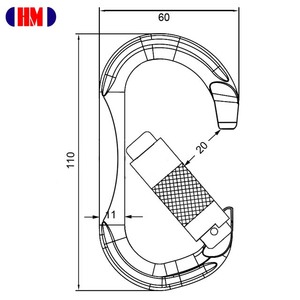 Mosquetón de aluminio para escalada en roca, 23KN en forma de O, para deportes al aire libre - Product Image 2