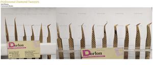 Pinzas de extensión de pestañas de diamante de plasma dorado de larga duración con logotipo personalizado - Product Image 3