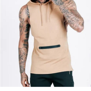 Fabricant de vêtements OEM – Nouveaux sweats à capuche sans manches personnalisés pour hommes avec fermeture éclair frontale – Automne – Polyester/Coton à séchage rapide – Couleurs et tailles personnalisables - Product Image 1