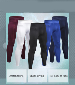Customized Compression Fitness Running Leggings Sports Men Tights Workout Pants Custom Logo Elastic Compression Men's Pants Men - Product Image 2