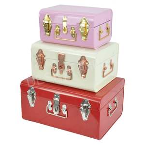 Juego de cajas de camiones de tres piezas clásicas Juego de cajas de almacenamiento únicas de metal de color personalizado pintado a mano Tamaños pequeños, medianos y grandes - Product Image 1