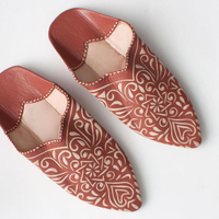 Babouches Paléo Chic Marocaines en Cuir Terre Cuite pour Femme, Légères, Anti-Odeur, Résistantes, Printemps-Été-Automne, Intérieur/Extérieur