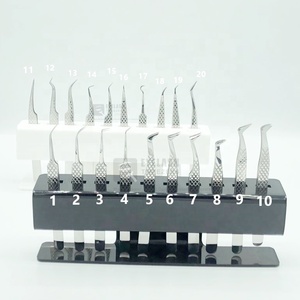 Pince à épiler professionnelle d'extension de cils prix de gros bas quantité minimale de commande durable en acier inoxydable japonais Logo personnalisé pince à cils - Product Image 1