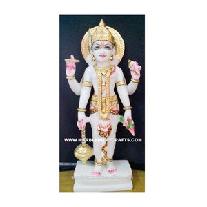 Makrana Marble Standing Lord Vishnu Statue - Product Image 1