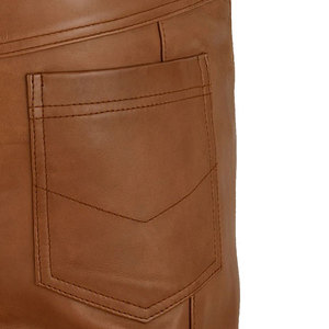 Pantalon en cuir de vachette véritable pour homme, taille mi-haute, coupe droite décontractée, style OEM, imperméable, respirant, coupe-vent, personnalisable - Product Image 5