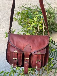 กระเป๋าหนังแพะแท้แฮนด์เมดวินเทจกระเป๋าสะพายไหล่10*13นิ้ว - Product Image 2