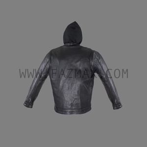 Chemise en cuir avec manches amovibles et sweat à capuche - Product Image 3