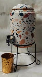 Dispensador de agua de cobre puro impreso tradicional Mejor dispensador de enfriador de rendimiento digestivo para limpiador de lengua de agua de bebida - Product Image 4