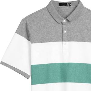 Camisetas con logotipo personalizado para hombre, polos a rayas ajustados a precio de fábrica, transpirables, de Golf bordado de alta calidad - Product Image 3
