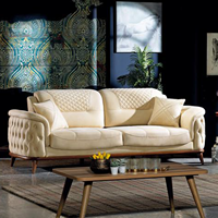 Ensemble de canapés Chesterfield élégants et modernes en tissu, sans taxes, avec cadre en bois massif capitonné, pour salon, appartement, école, entrepôt
