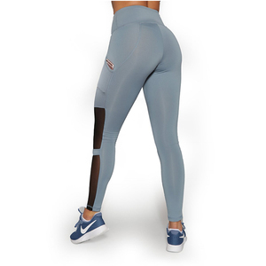 Mallas elásticas de cuatro vías, pantalones de yoga con bolsillo lateral transparente, ropa de yoga adelgazante - Product Image 2