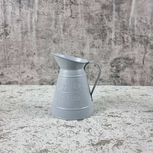 Vase en métal gris avec texte en relief, style rustique, pot à fleurs pour la décoration de la maison et du jardin, vente en gros - Product Image 3