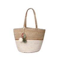 Sac à main pour femmes de haute qualité avec fermeture à double fermeture éclair, élégant, en jute, nouveau design, couleur et logo personnalisables, deux sangles, motif à pois