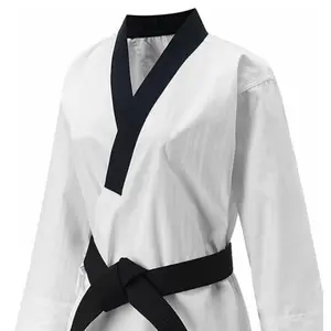 Harga Grosir Seragam Seni Bela Diri Taekwondo Dobok dengan Logo Kustom Bordir/ITF/WTF/OEM/100% Katun