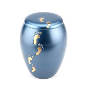 Negro y oro diseño de la flor de la cremación niño urna para cenizas humanas mejor conmemora su amado - Product Image 5