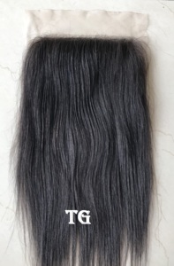 Extensiones de Cabello Humano Virgen Remy Indio de Calidad Premium 4x4 con Cierre de Encaje Transparente, Liso, Sin Procesar, Doble Trama a Máquina - Product Image 3