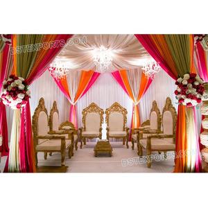 Elegante boda Bollywood tema Mandap fibra tallada a mano cuadrado boda Mandap nuevo estilo Bollywood boda Mandap escenario conjunto EE. UU. - Product Image 6