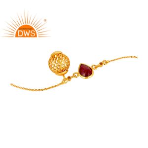 925 Silver Chain <b>Bracelet</b> Supplier Jewelry Topaz <b>Ruby</b> Corundum Gemstone <b>Bracelet</b> Indian 18k Yellow Gold Plated <b>Bracelet</b> - Product Image 3
