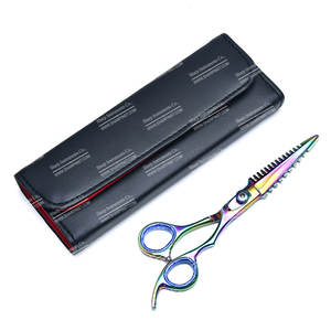 Tijeras de extensión de cabello de acero inoxidable de corte curvo Herramienta de corte de cabello de peluquería con dientes - Product Image 1